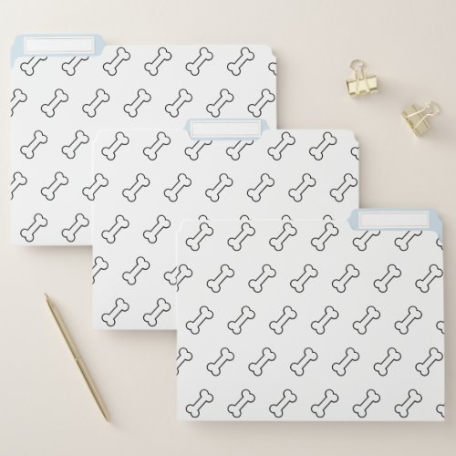 Dog Lovers _ Cute Black and White Dog Bone Pattern File Folder