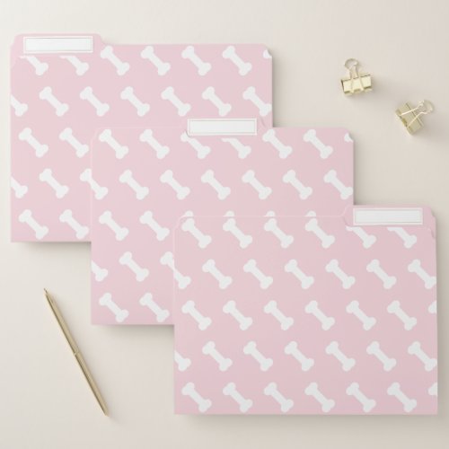 Dog Lovers _ Cute Blush Pink Dog Bone Pattern File Folder