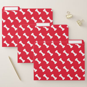 Dog Lovers - Cute Dog Bone Pattern - Red File Folder