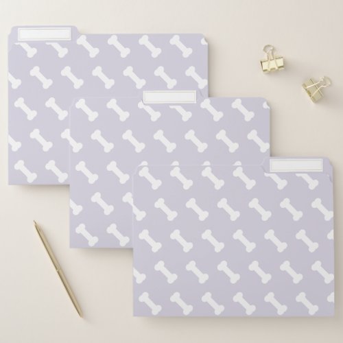 Dog Lovers _ Cute Lavender Dog Bone Pattern File Folder