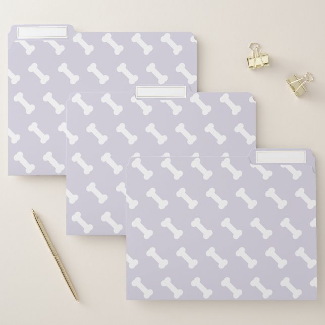 Dog Lovers - Cute Lavender Dog Bone Pattern File Folder (Set)