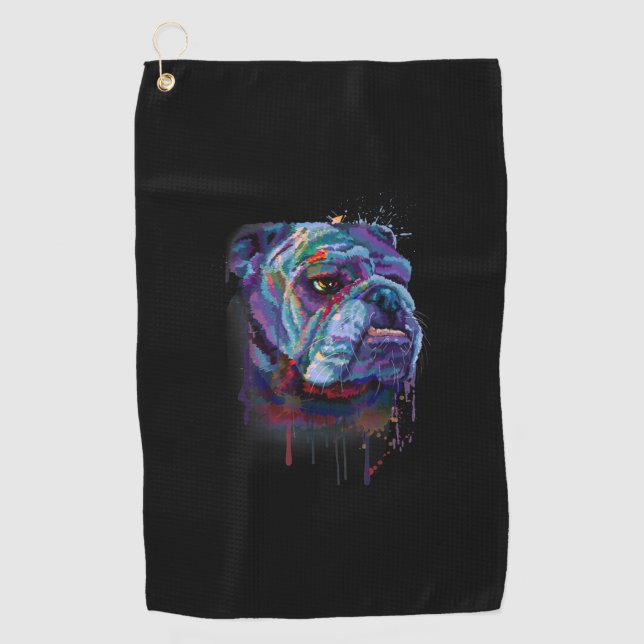 Dog Lovers | English Bulldog Gift English Bulldog Golf Towel (Front)