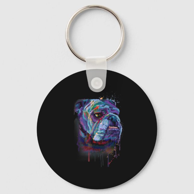 Dog Lovers | English Bulldog Gift English Bulldog Keychain (Front)