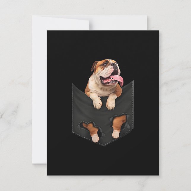 Dog Lovers | English Bulldog In Your Pocket Dogs Thank You Card (Front)