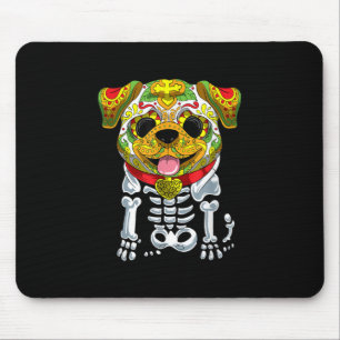 Dog Lovers    Funny Halloween With Bulldog Skull Mouse Pad