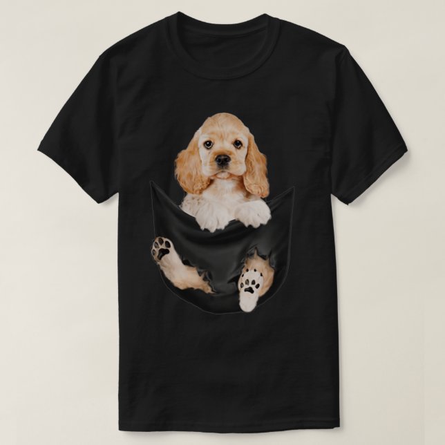 Dog Lovers Gifts Cocker spaniel In Pocket Funny Do T-Shirt (Design Front)