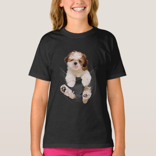 Dog Lovers Gifts Shih Tzu In Pocket Funny Dog Face T_Shirt