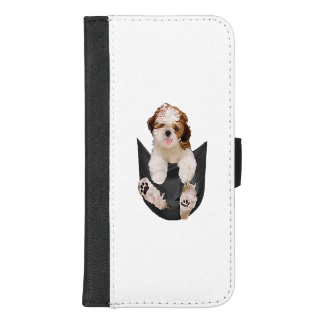 Dog Lovers Gifts Shih Tzu In Pocket Funny Dog Gift iPhone Wallet Case (Front)
