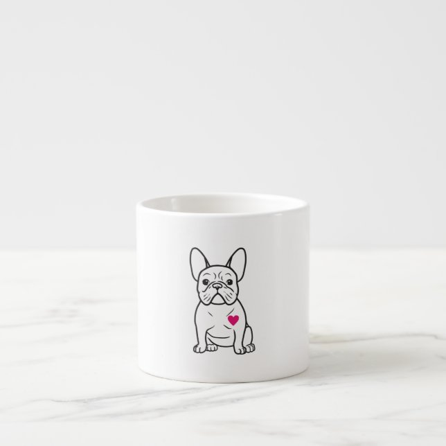 Dog Lovers Heart French Bulldog Espresso Cup (Front)