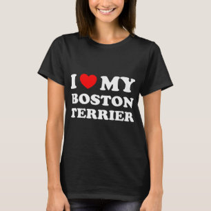 Dog Lovers Heart I Love My Boston Terrier T-Shirt