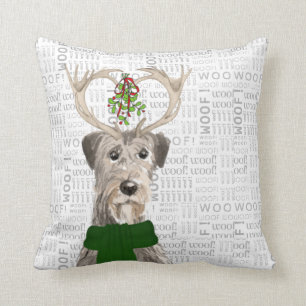 Dog Lover's Irish Wolfhound Christmas Throw Pillow
