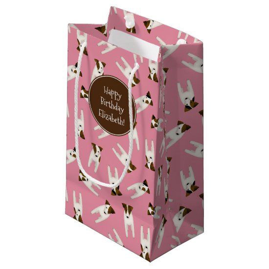 Dog lovers Jack Russell Terrier patterned birthday Small Gift Bag