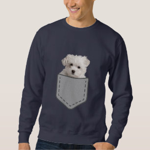 Dog Lovers Maltese Puppy Dog In Pocket Sweatshirt