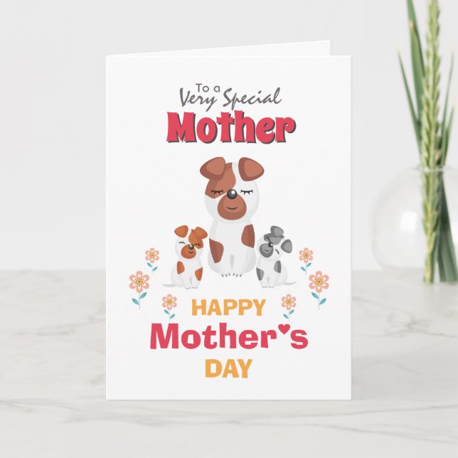Dog lovers mothers day jack russell card (Front)
