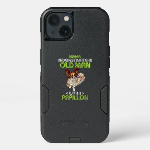 Dog Lovers  Never Underestimate Old Man Papillon iPhone 13 Case