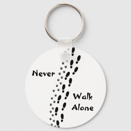 Dog Lovers Never Walk Alone Pawprint Keychain