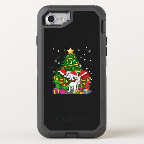 Dog Lovers  Papillon Christmas Tree Present OtterBox Defender iPhone SE87 Case