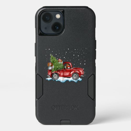 Dog Lovers  Papillon On Truck Christmas Winter iPhone 13 Case