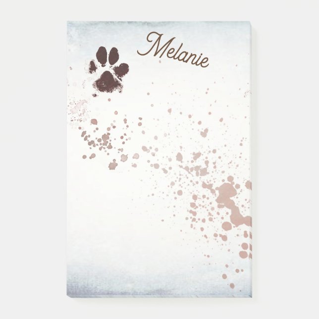 dog lovers paw print add text or monogram  post-it notes (Front)