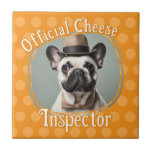 Dog Lovers Photo Cheese Inspector Ceramic Tile<br><div class="desc">Fun kitchen decor. Dog Lovers personalized tile. Official Cheese Inspector</div>