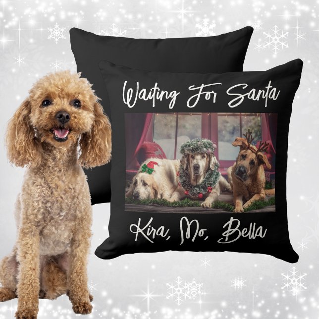 Dog Lover's Photo Christmas Throw Pillow (Dog Lover's Photo Christmas Throw Pillow)