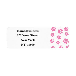 Dog Lovers Pink Paw Prints Label
