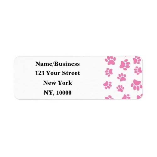 Dog Lovers Pink Paw Prints Label