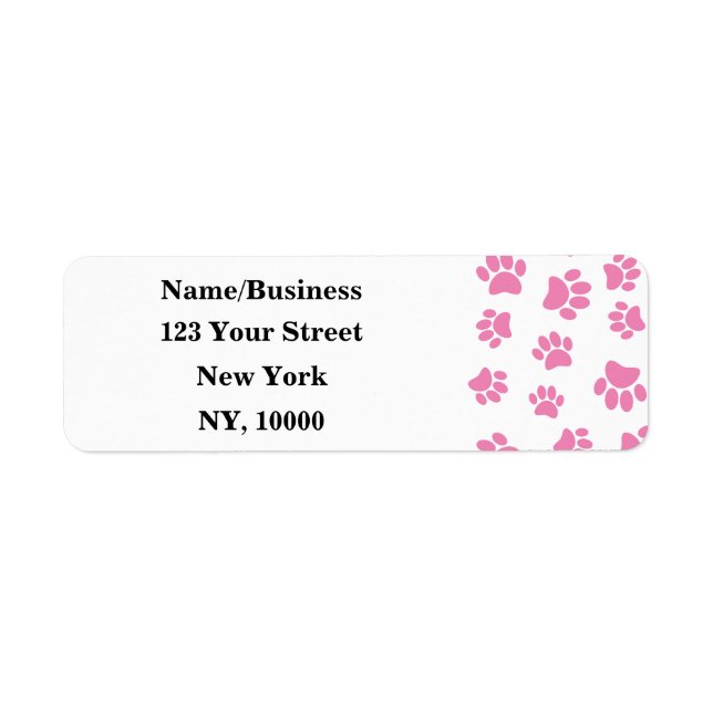 Dog Lovers Pink Paw Prints Label (Front)