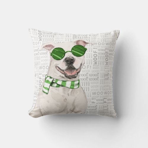 Dog Lovers Pit Bull Christmas Throw Pillow