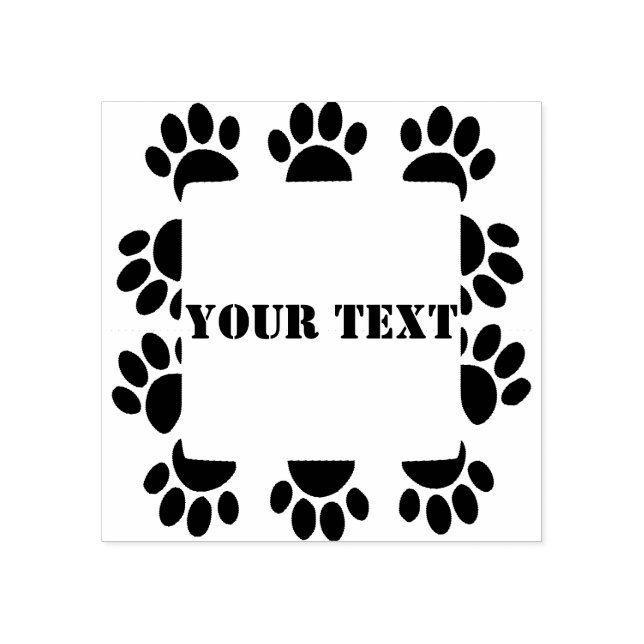 Dog Lovers Round Frame With Custom Text Rubber Stamp (Imprint)