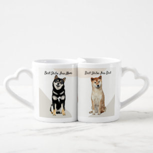 Dog Lovers Shiba Inu Best Mom, Best Dad Coffee Mug Set