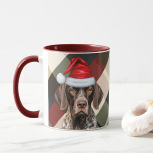 Dog Lover's Shorthair Pointer Holiday Plaid Mug