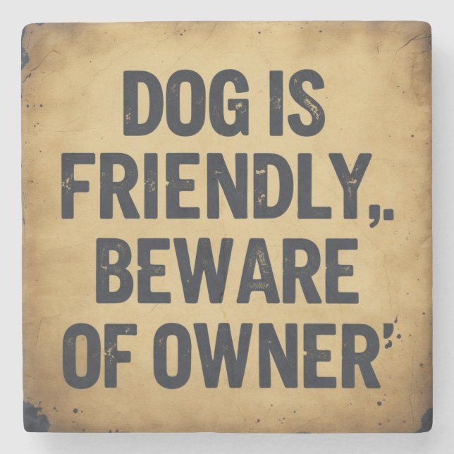 Dog lovers  stone coaster (Front)