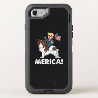 Dog Lovers | Trump Riding Papillon Merica OtterBox Defender iPhone SE/8/7 Case