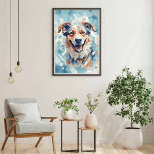 Dog Lovers Wall Art/ blue tone [1/3] Poster