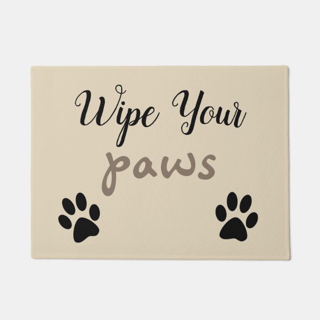 dog lovers wipe your paws door mat (Front)