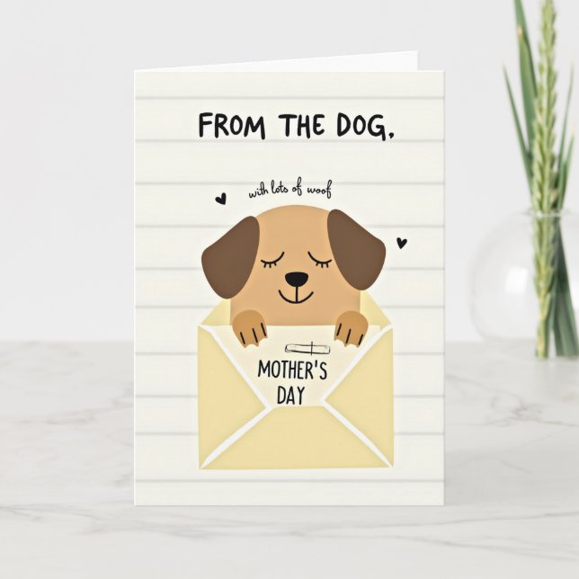 Dog Loves Mom Mothers Day Card (Front)