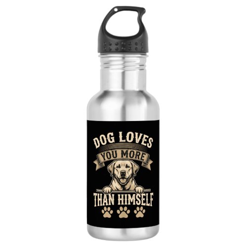 Dog Loves You More Than Himself Vintage Stainless Steel Water Bottle