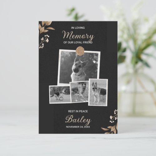 Dog Loving Memory Funeral Thank You Card