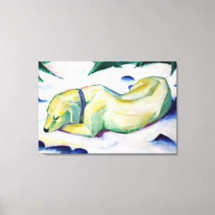 Dog Lying in the Snow (1911) by Franz Marc Canvas Print