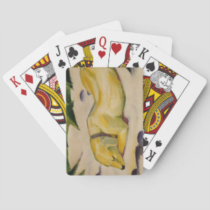 Dog Lying in the Snow (by Franz Marc) Poker Cards