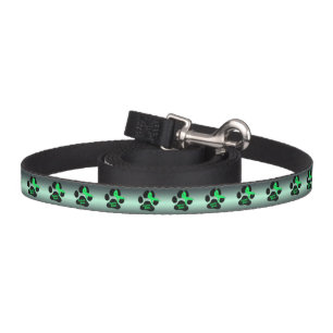 Dog Lymphoma Ribbon Paw Print Green Black Pet Leash