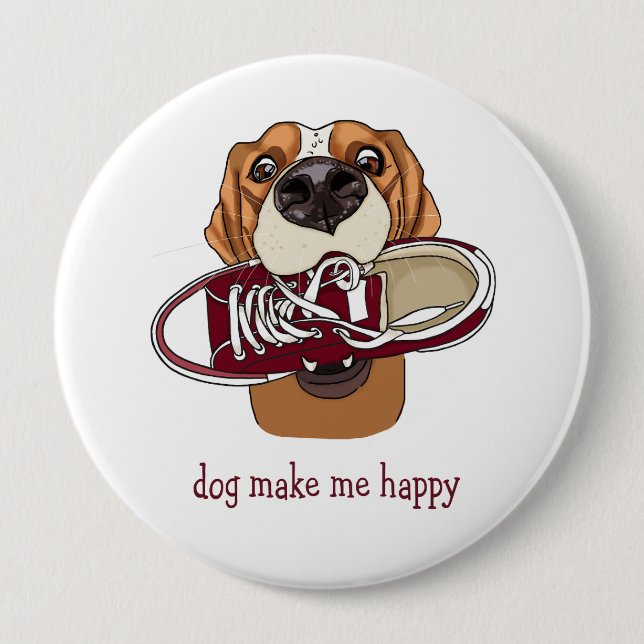 Dog make me happy button (Front)