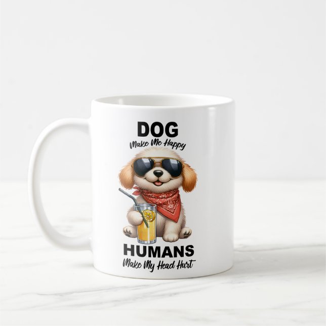 Dog Make Me Happy Coffee Mug (Left)