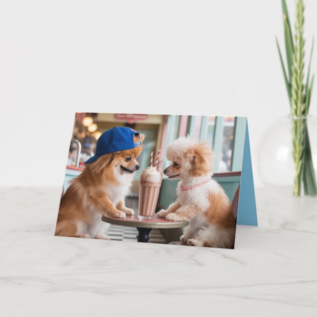 Dog Malt Shop Valentine Card 4 (Front)
