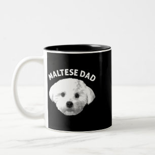 Dog Maltese Best Maltese Dad For Men Boys Dog Dad Two-Tone Coffee Mug