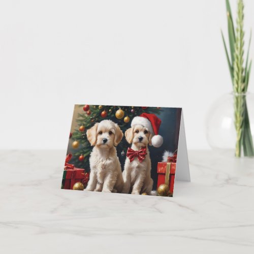 Dog Maltese Christmas Art Card