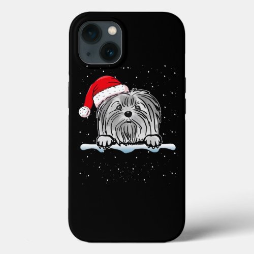Dog Maltese Christmas Santa Hat Matching Family iPhone 13 Case