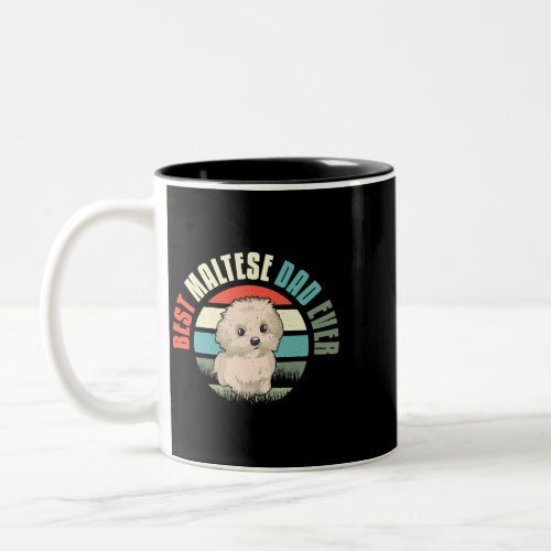 Dog Maltese Dad Maltese Cute Men Two_Tone Coffee Mug