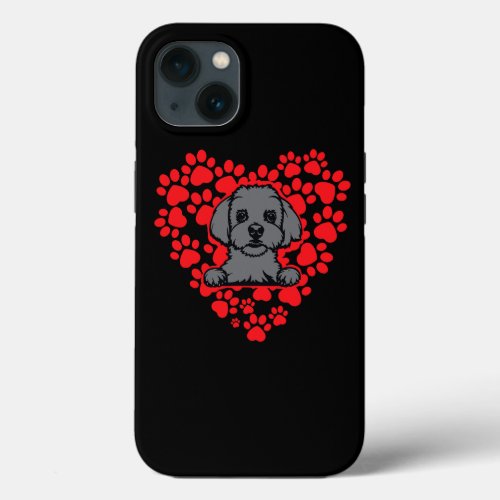 Dog Maltese Lapdog Lovers Loveheart 3 iPhone 13 Case